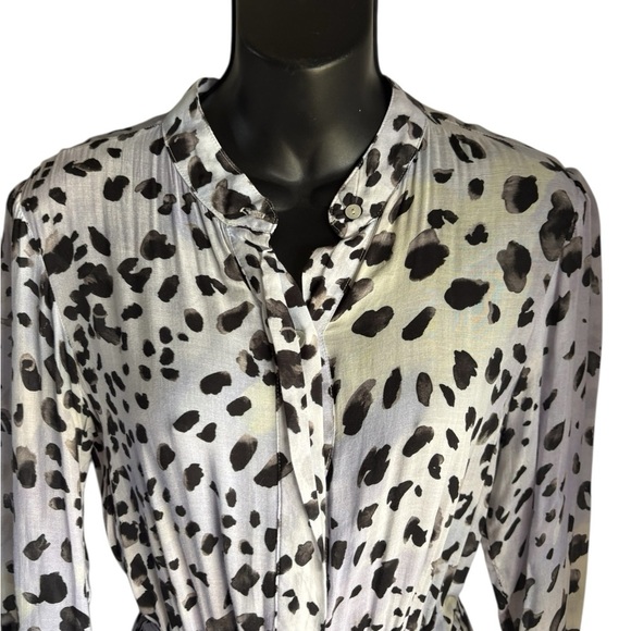 Cloth & Stone leopard print button down long sleeve maxi dress sz S - Picture 6 of 15